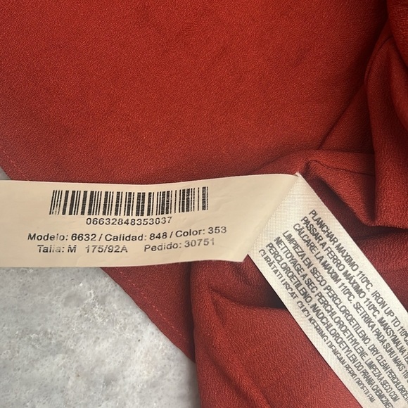 Massimo Dutti Terra Cotta crinkle dress sz M medium like new! - Picture 5 of 5